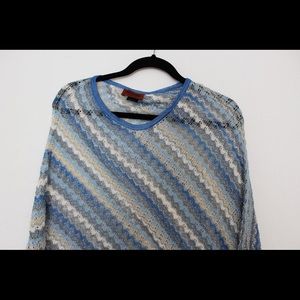 Missoni Metallic Blue Poncho